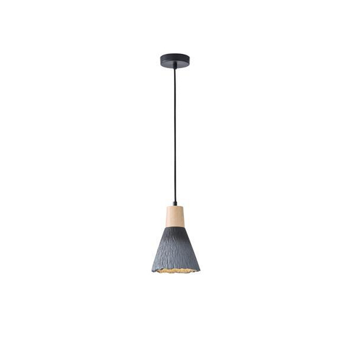ΦΩΤΙΣΤΙΚΟ ΚΡΕΜΑΣΤΟ RUBBER WOOD&ΤΣΙΜΕΝΤΟ 1XE27 MAX 15W 160X160X220mm ΜΑΥΡΟ ARTE ILLUMINA GESSO