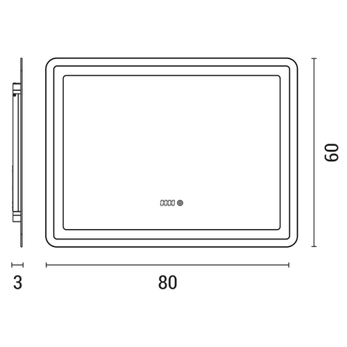ΚΑΘΡΕΠΤΗΣ ΠΑΡΑΛΛΗΛΟΓΡΑΜMΟΣ TOUCH LED 20W 4000Κ 800X600X30 ARTE ILLUMINA MIRO
