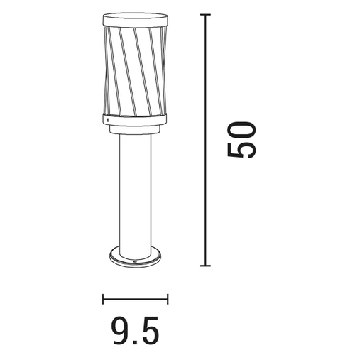 ΚΟΛΩΝΑΚΙ ΔΑΠΕΔΟΥ ΠΛΕΓΜΑ ΜΕΤΑΛΛΙΚΟ E27 95X95X500 IP44 ΜΑΥΡΟ ARTE ILLUMINA