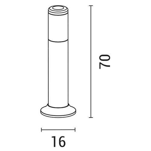 ΚΟΛΩΝΑΚΙ ΔΑΠΕΔΟΥ ΣΤΡΟΓΓΥΛΟ E27 Φ91Χ160Χ700mm IP54 ΜΑΥΡΟ ARTE ILLUMINA