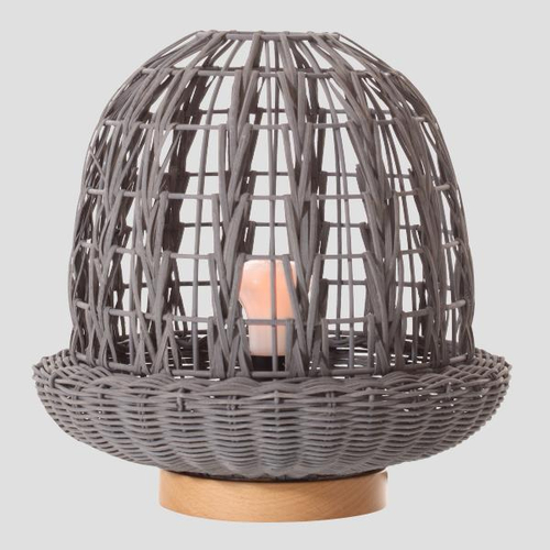 ΠΟΡΤΑΤΙΦ E27 ΒΑΣΗ ΞΥΛΟ&RATTAN Φ29X30 ΓΚΡΙ ARTE ILLUMINA