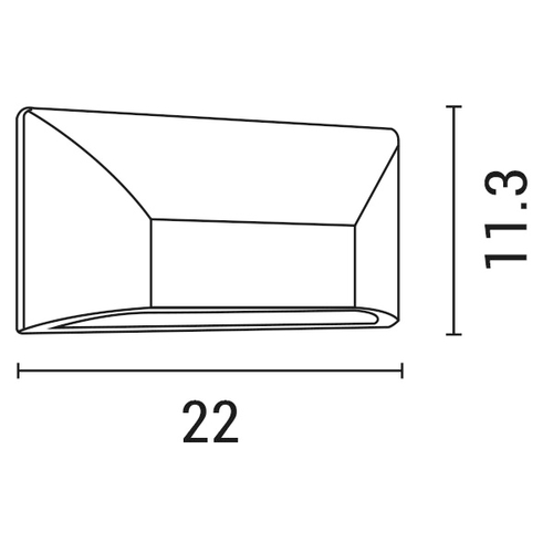 ΑΠΛΙΚΑ ΤΟΙΧΟΥ LED SLIM 6W IP65 220-240V 3000K 220X51X113mm ΓΚΡΙ PRO ARTE ILLUMINA
