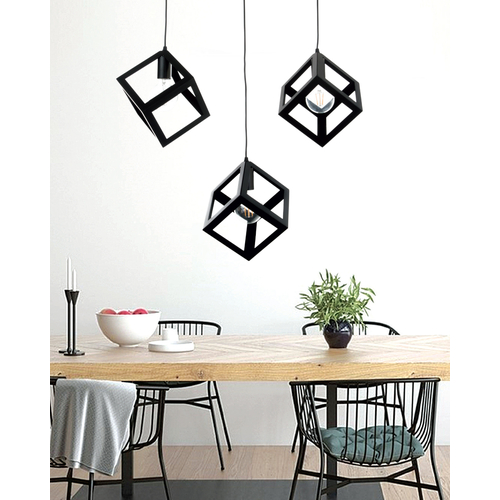 InLight Κρεμαστό φωτιστικό από μαύρο μέταλλο 3XE27 D:60cm (4400-3-BL-ΡΑΓΑ)