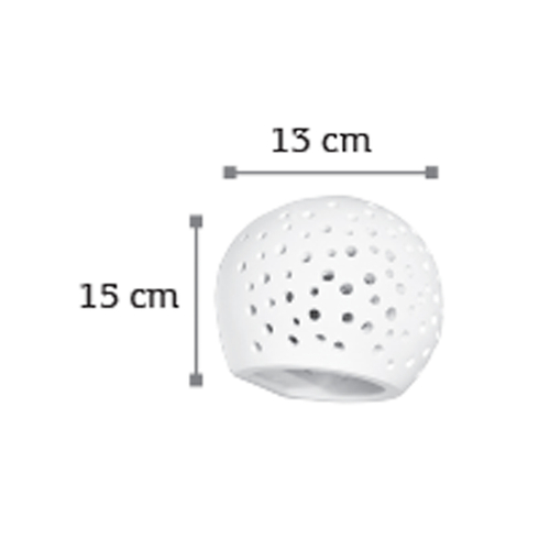 InLight Επιτοίχιο φωτιστικό λευκό από γύψο 1XE27 D:15cm (43421)