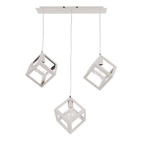 InLight Κρεμαστό φωτιστικό από λευκό μέταλλο 3XE27 D:60cm (4400-3-WH-ΡΑΓΑ)
