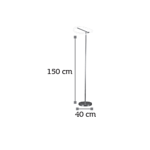 Apple Επιδαπέδιο φωτιστικό LED 20W 3000K από χρώμιο μέταλλο και σωλήνα σιλικόνης D:150cm (45011-CH)
