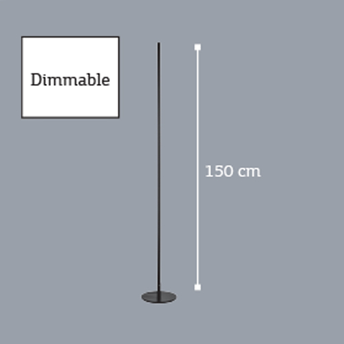 InLight Επιδαπέδιο φωτιστικό LED 24W 3000K από μαύρο μέταλλο D:150cm  (45012)