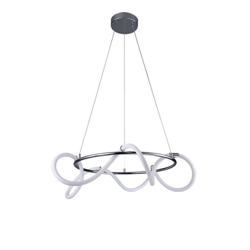 InLight Κρεμαστό φωτιστικό LED 60W 3000K από χρώμιο μέταλλο και σωλήνα σιλικόνης D:60cm (6017-B-CH)