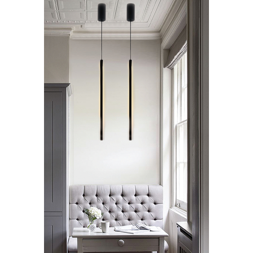 InLight Κρεμαστό φωτιστικό LED 7W 3000K από μαύρο μέταλλο και ακρυλικό D:60cm (6023)