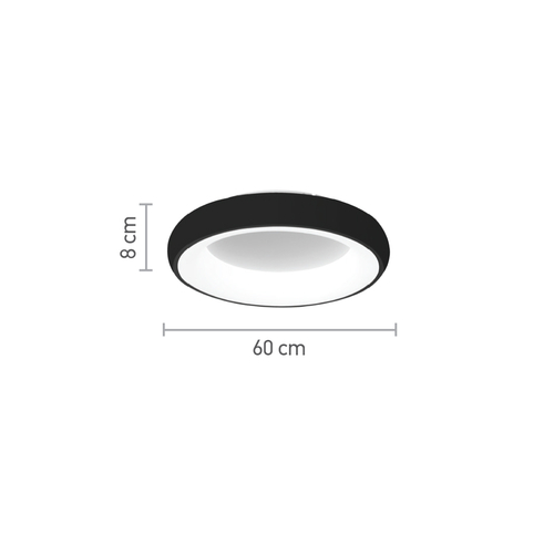 InLight Πλαφονιέρα οροφής LED 3600W 3CCT (by tuya) από μαύρο και λευκό ακρυλικό D:60W (42020-A-Black)