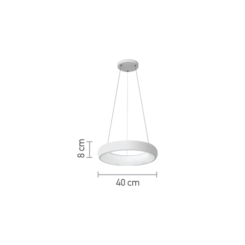 InLight Κρεμαστό φωτιστικό led 54W 3CCT από λευκό ακρυλικό D:40cm (42023-B-White)