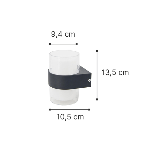 it-Lighting Athabasca LED 8W 3000K Outdoor Wall Lamp Anthracite D:10,5cmx13,5cm (80203241)