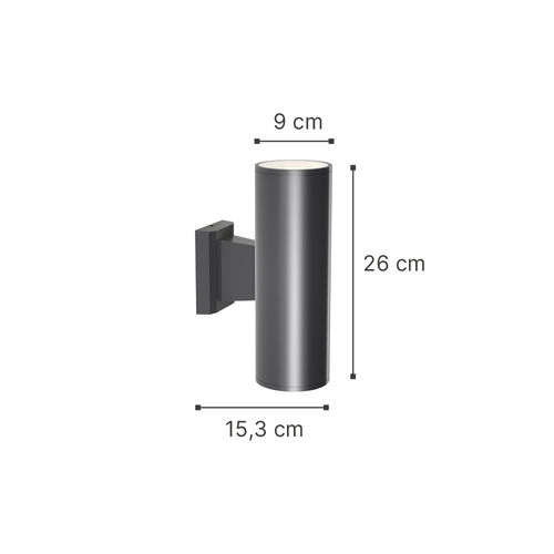 it-Lighting Winnipeg 2xΕ27 Outdoor Up-Down Wall Lamp White D:15.3cmx26cm (80203424)