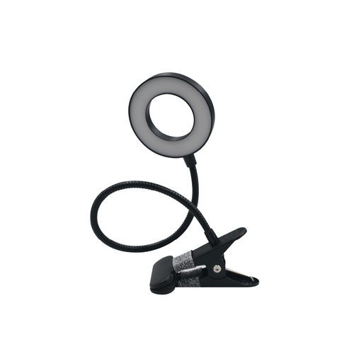 InLight Φωτιστικό LED 7W 3CCT (by switch) με κλίπ σε μαύρο χρώμα D:38cm (3044-BL)