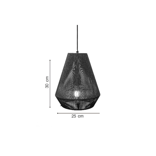 Inlight Κρεμαστό φωτιστικό με καπέλο απο ίνα 1xE27 D:25cm (4057-C)