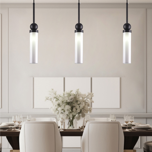 Inlight Κρεμαστό φωτιστικό LED 1xG9 από μαύρο μέταλλο και plexiglass D:49x200cm (4074-Black)