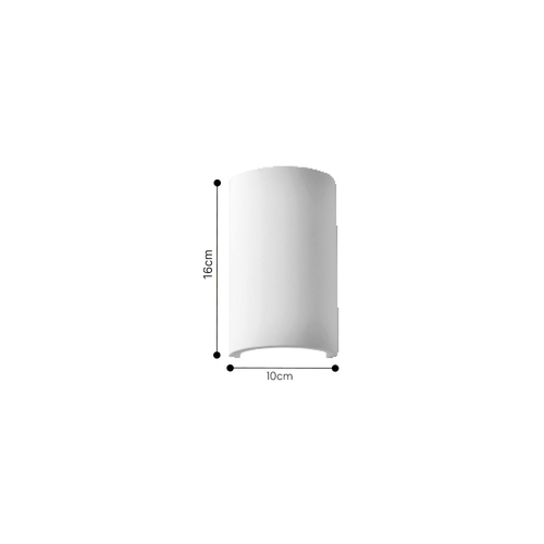 Inlight Επιτοίχιο φωτιστικό λευκό από γύψο 1XG9 D:21,5cm (43051-White)