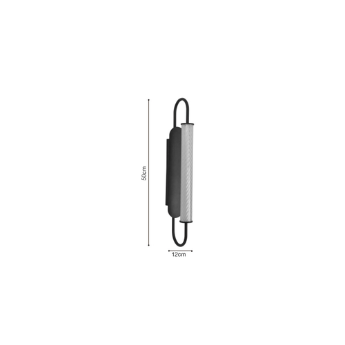 Inlight Επιτοίχιο φωτιστικό LED 12W 3CCT σε μαύρη απόχρωση απο μέταλλο και ακρυλικό D:12x50cm (43056-Black)