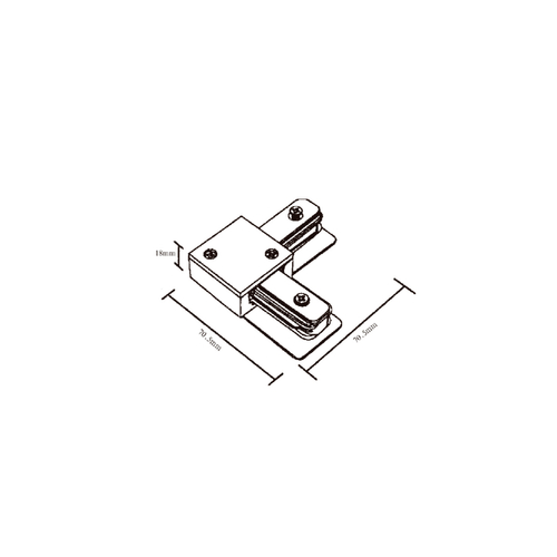 InLight Σύνδεσμος L  Μαύρος Μονοφασικής Ράγας (TC1-029-BL)