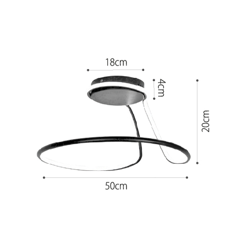 InLight Κρεμαστό φωτιστικό LED 38W 3CCT (by switch on base) σε λευκό χρώμα D:50cm (6074-WH)