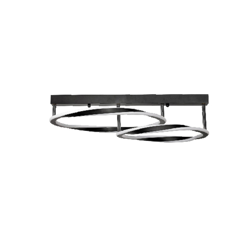 InLight Κρεμαστό φωτιστικό LED 90W 3CCT (by switch on base) σε μαύρο χρώμα D:70cm (6078-BL)