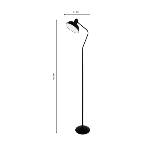 InLight Επιδαπέδιο φωτιστικό από μαύρο μέταλλο 1XE27 D:150cm (45029-Black)