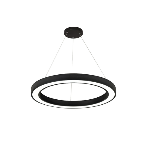 InLight Κρεμαστό φωτιστικό LED 68W 3CCT (by switch on base) σε μαύρη απόχρωση D:60cm (6073-60-BL)