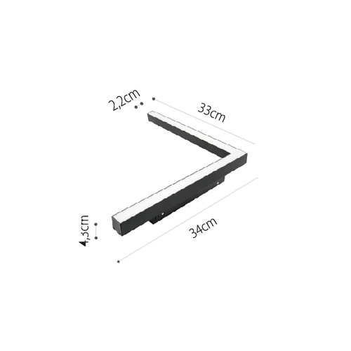 InLight Γραμμικό φωτιστικό γωνία LED 24W 4000K για μαγνητική ράγα σε μαύρη απόχρωση D:30cmX30cm (T05702-BL)