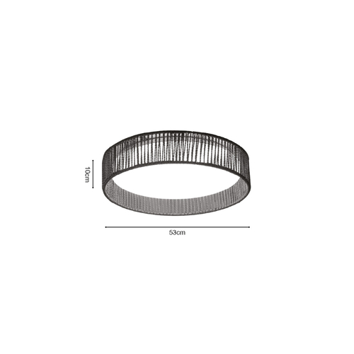 Inlight Πλαφονιέρα οροφής LED 45W 3CCT (by switch on base) από σχοινί και ακρυλικό D:53cm (42039-A)