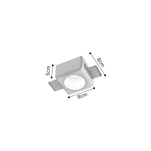 Inlight Χωνευτό τετράγωνο σποτ από γύψο 1XGU10 D:8cm (Χ0011-WH)