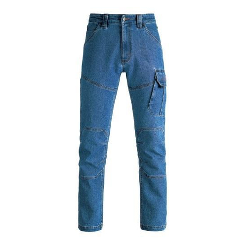 Παντελόνι εργασίας jeans NIMES μπλε, 73% Βαμβάκι, 25% Πολυεστέρας, 2% Ελαστάνη 310g/m με μια τσέπη αριστερά στο πλάι S / 36810