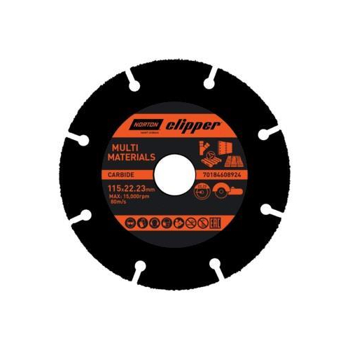 Δίσκος MULTIMATERIAL CARBIDE 115x22,23mm για χρήση σε ξύλο, παλέτα με καρφιά, πλαστικα, PVC, γύψο / 70184608924