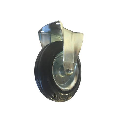 Ρόδα μαύρη σταθερή 125x37,5mm, ύψος 145mm, αντοχή 100Kg, διαστάσεις πλάκας 100x45mm / 638125
