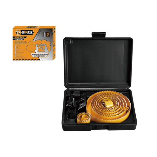 Ποτηροτρύπανα σετ 6τεμ. 4 ποτηροτρύπανα (19,22,28,32,38,44,54,64,76,89,102,127mm), 2 αντάπτορες, 1 τρυπάνι οδηγός. / CFA-33101