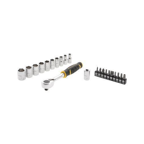 Σετ καρυδάκια 1/4" 22 τεμ. με 10 καρυδάκια (5,6,7,8,9,10,11,12,13,14mm), βάση τοποθέτησης, 1 αντάπτορα μύτης και 10 μύτες PHO,PH1,PH2 ίσιες 3,5, 4,8mm και torx T15,20,25,30 / FMMT82679-0