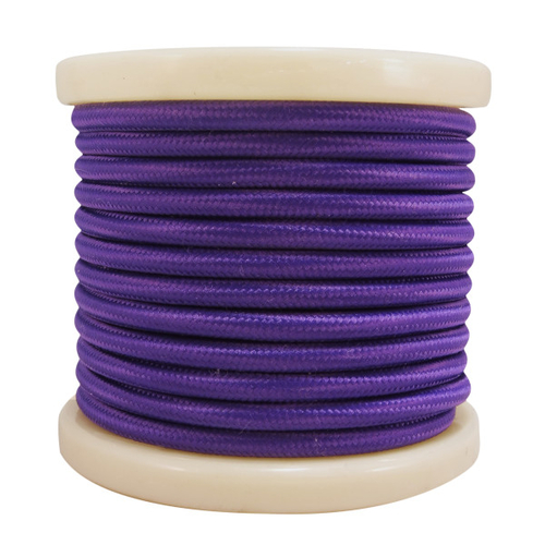 El330007 | Textile Cable 2x0.75mm²- Ρολλό 10mt - μωβ Σκουρο