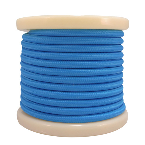 El330017 | Textile Cable 2x0.75mm²- Ρολό 10mt – Μπλε Ανοιχτό