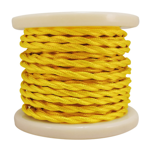 EL338002 | Textile Cable Τwist 2x0.75mm²- ρολλό 10mt – ΚΙΤΡΙΝΟ