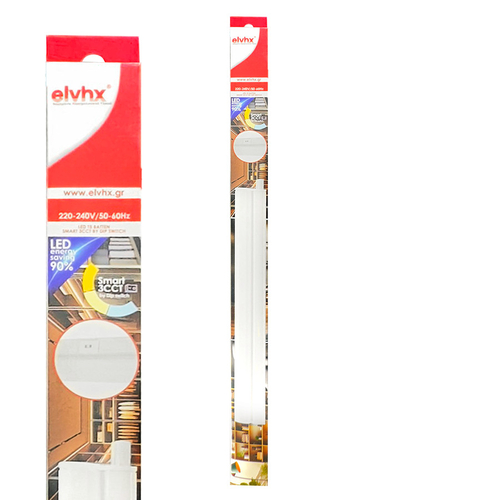 EL199414 | LED T5 Batten 16W|1600lm|3CCT3000-4000-6500k by Dip switch|1187x22.5xh36mm|{enjoysimplicity}™+cable 1mt+cable 15cm