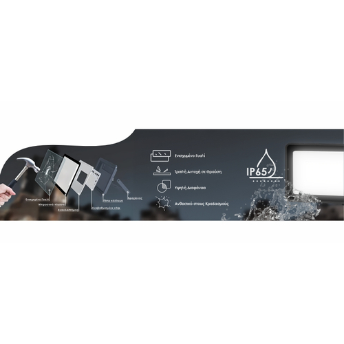 ELF13006 | LED 300W|6500k|24000lm FLOODLIGHT CAST ALUM.100-265V~IP65 GLASScover|BLACK|{enjoysimplicity}™