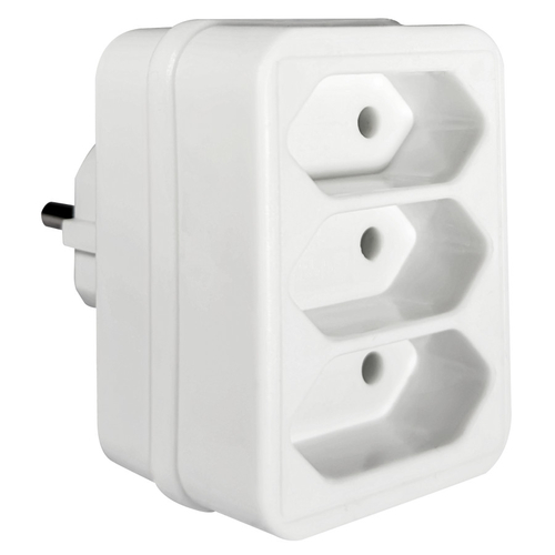 ELP31301 | ΑΝΤΑΠΤOΡΑΣ SCHUKO → 3Θ ΙΙ x16A max:1700W IP20 ΛΕΥΚΟ
