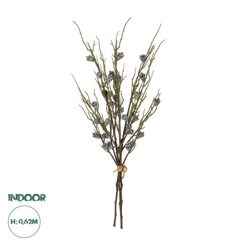 GloboStar® Artificial Garden GREEN EUCALYPTUS FRUIT BOUQET 21431 Tεχνητό Διακοσμητικό Μπουκέτο Ευκάληπτος Πράσινο Y62cm