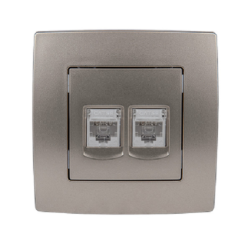 CITY ΠΡΙΖΑ ΤΗΛΕΦΩΝΟΥ RJ11 + ΥΠΟΛΟΓΙΣΤΗ RJ45 ΛΕΥΚΗ, ΜΕΤΑΛΛΙΖΕ