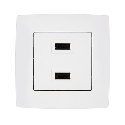 CITY ΔΙΠΛΗ ΠΡΙΖΑ USB ΛΕΥΚΟ ΜΕΤΑΛΛΙΖΕ