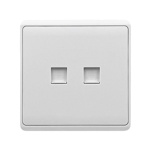 LONDON DOUBLE COMPUTER RJ45 SOCKET WHITE