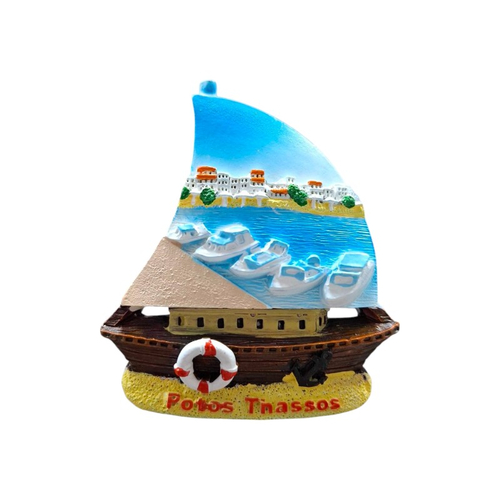 Tουριστικό μαγνητάκι Souvenir - Σετ 12pcs - Resin Magnet - Thassos - 678413