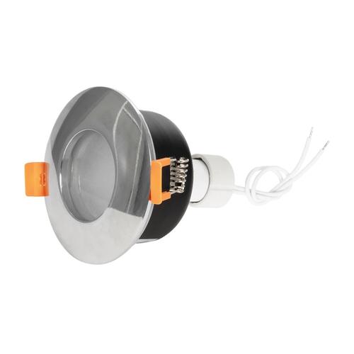 GloboStar® 60890 GASPAR Χωνευτό Στρόγγυλο Σποτ Οροφής για Λάμπα MR16/GU10 IP65 - Αλουμίνιο & Γυαλί - Φ8.5 x Υ4.2cm - Ασημί & Διάφανο - 5 Χρόνια Εγγύηση