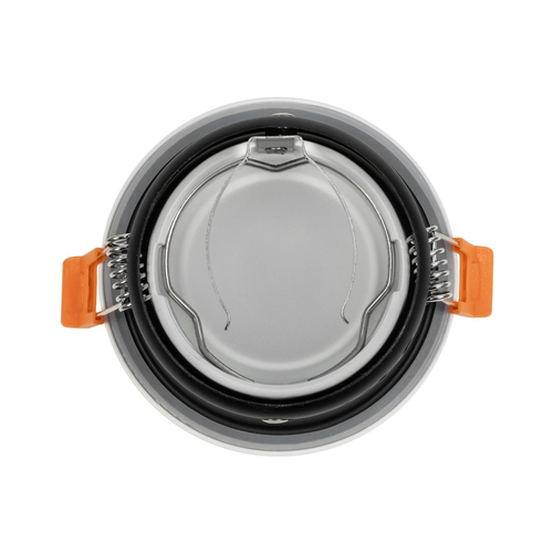 GloboStar® 60892 GASPAR Χωνευτό Στρόγγυλο Σποτ Οροφής για Λάμπα MR16/GU10 IP65 - Αλουμίνιο & Γυαλί - Φ8.5 x Υ4.4cm - Λευκό & Διάφανο - 5 Χρόνια Εγγύηση