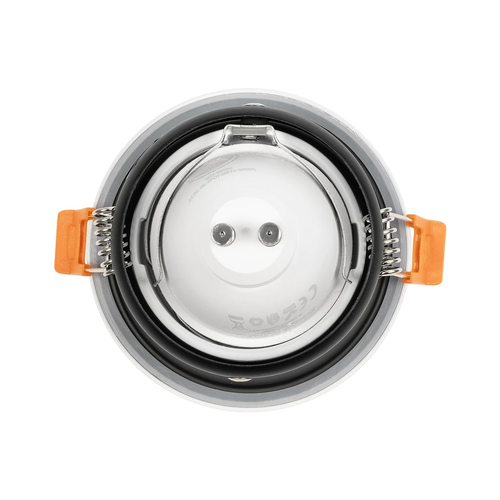 GloboStar® 60892 GASPAR Χωνευτό Στρόγγυλο Σποτ Οροφής για Λάμπα MR16/GU10 IP65 - Αλουμίνιο & Γυαλί - Φ8.5 x Υ4.4cm - Λευκό & Διάφανο - 5 Χρόνια Εγγύηση