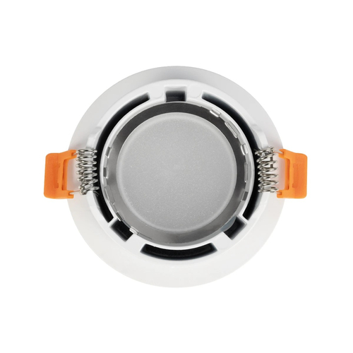 GloboStar® 60894 GASPAR Χωνευτό Στρόγγυλο Σποτ Οροφής για Λάμπα MR16/GU10 IP65 - Αλουμίνιο & Γυαλί - Φ8.5 x Υ3.5cm - Λευκό & Διάφανο - 5 Χρόνια Εγγύηση